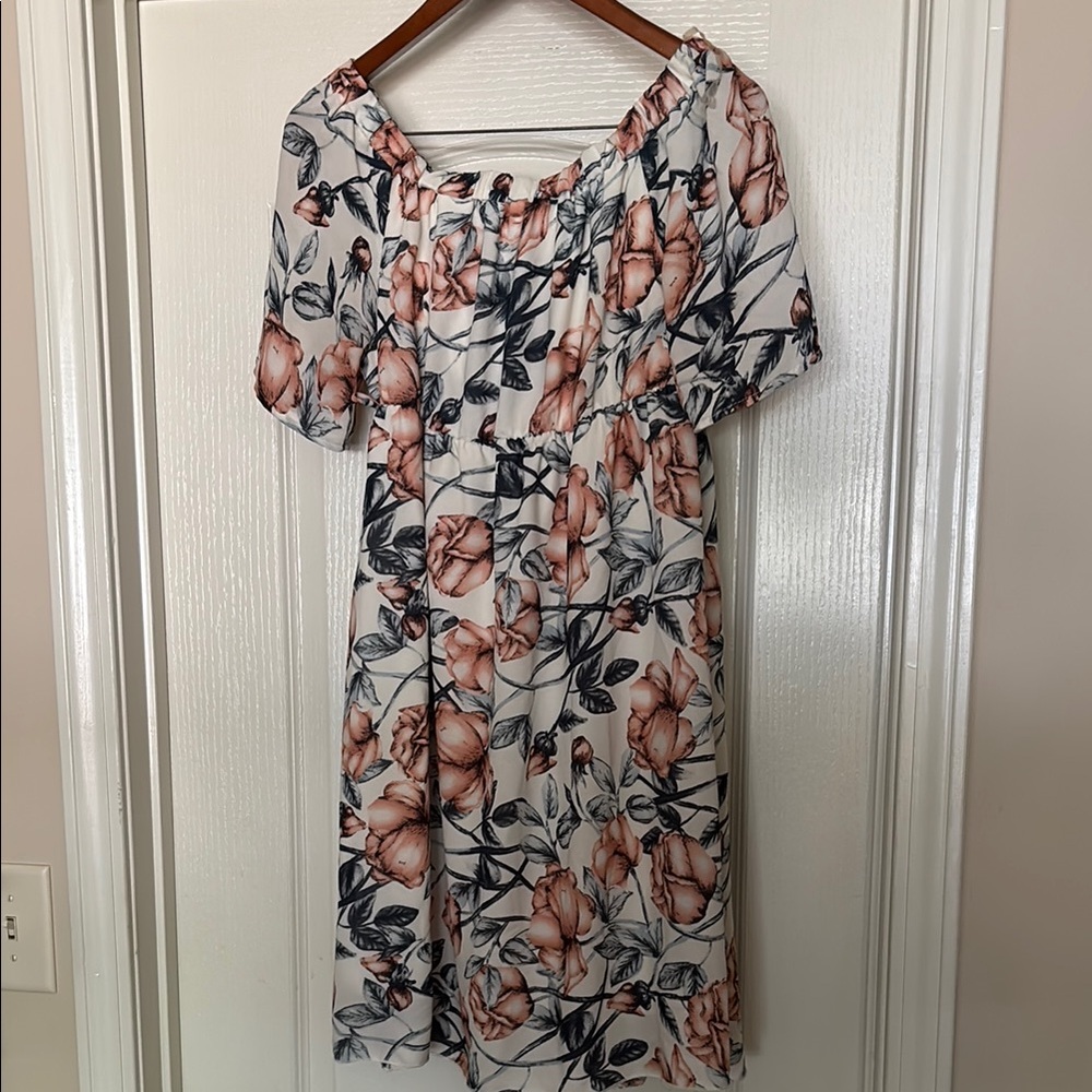 Floral Off-Shoulder Maternity Dress